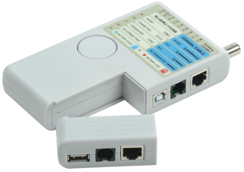 ITK Тестер для витой пары 4в1 RJ45/RJ11/BNC/USB с элем. пит.